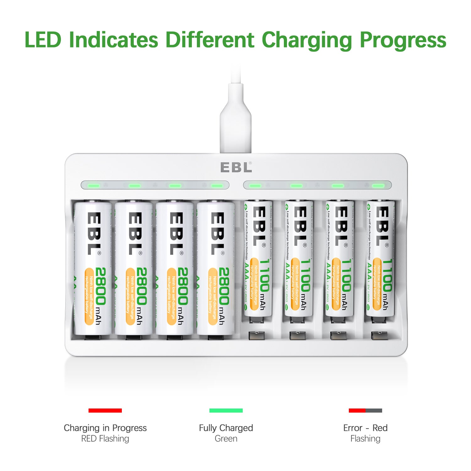 EBL Smart 8 Bay C9010N AA AAA Ni-MH Battery Charger