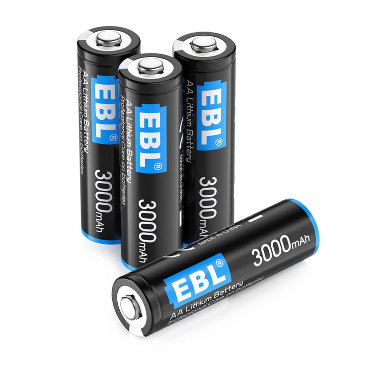 EBL 3000mAh AA Lithium Batteries 1.5V (Non-Rechargeable) - 4 pack