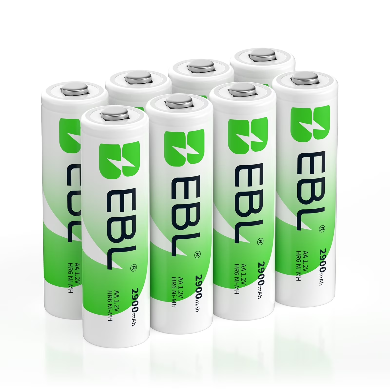 EBL AA Rechargeable Batteries, 2900mAh High Capacity Batteries 1.2V NiMH Low Self Discharge, Pack of 8