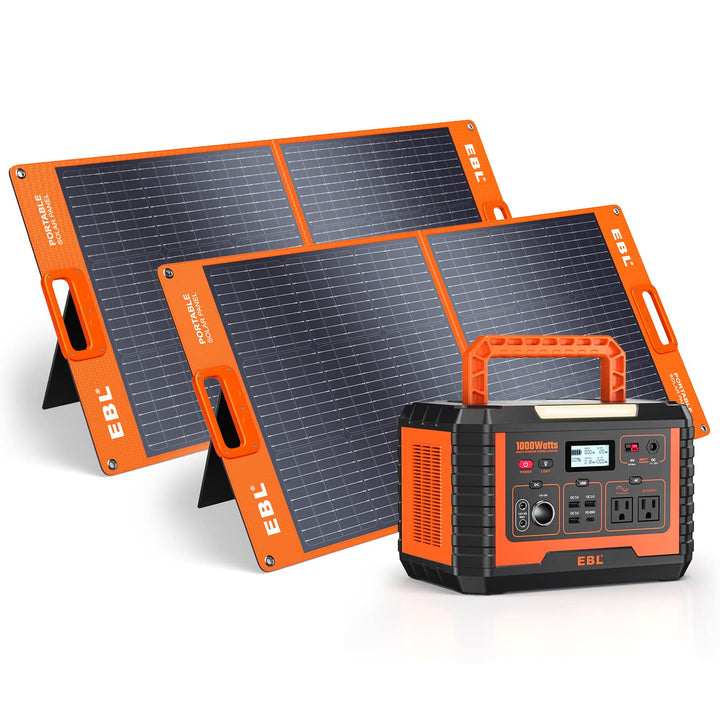 EBL 1000W Solar Generator with Portable Solar Panel Kit
