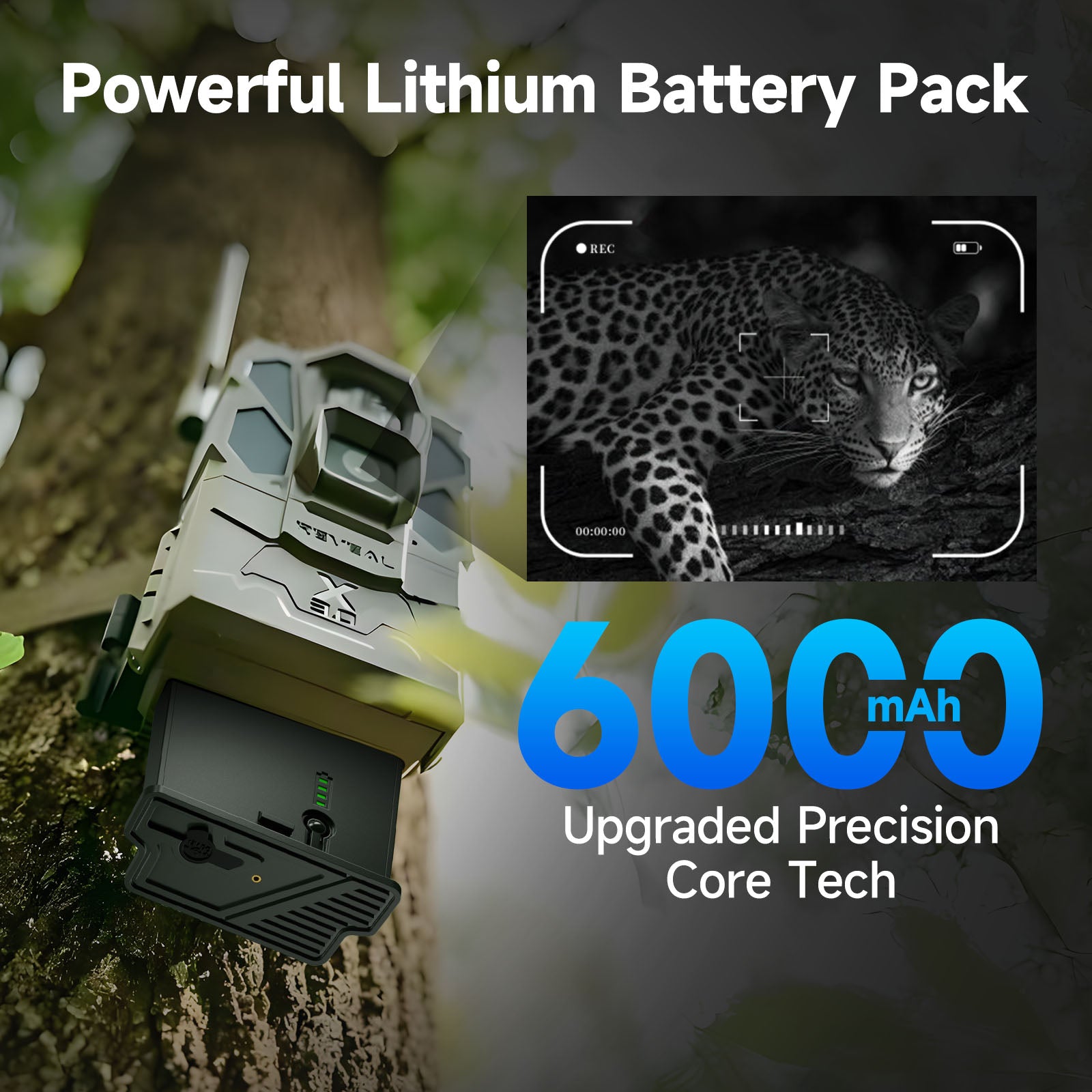 2-Pack 5000mAh Rechargeable Lithium Battery Pack for Moultrie Edge Trail Cameras with USB-C Charging Cables