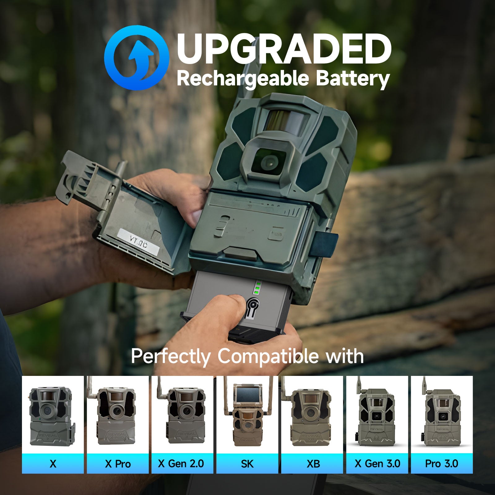2-Pack 5000mAh Rechargeable Lithium Battery Pack for Moultrie Edge Trail Cameras with USB-C Charging Cables