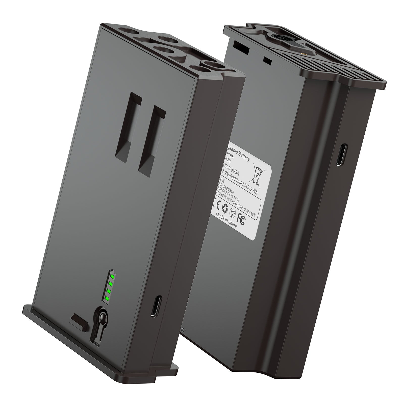 2-Pack 5000mAh Rechargeable Lithium Battery Pack for Moultrie Edge Trail Cameras with USB-C Charging Cables