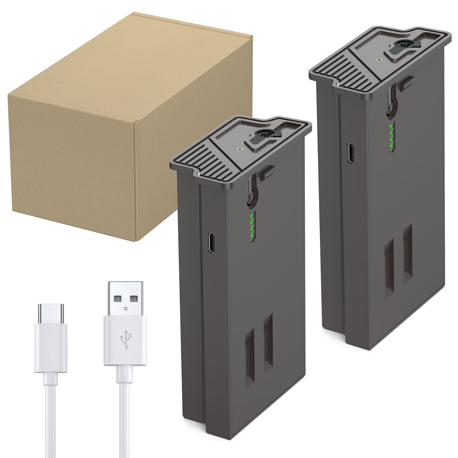 2-Pack 5000mAh Rechargeable Lithium Battery Pack for Moultrie Edge Trail Cameras with USB-C Charging Cables