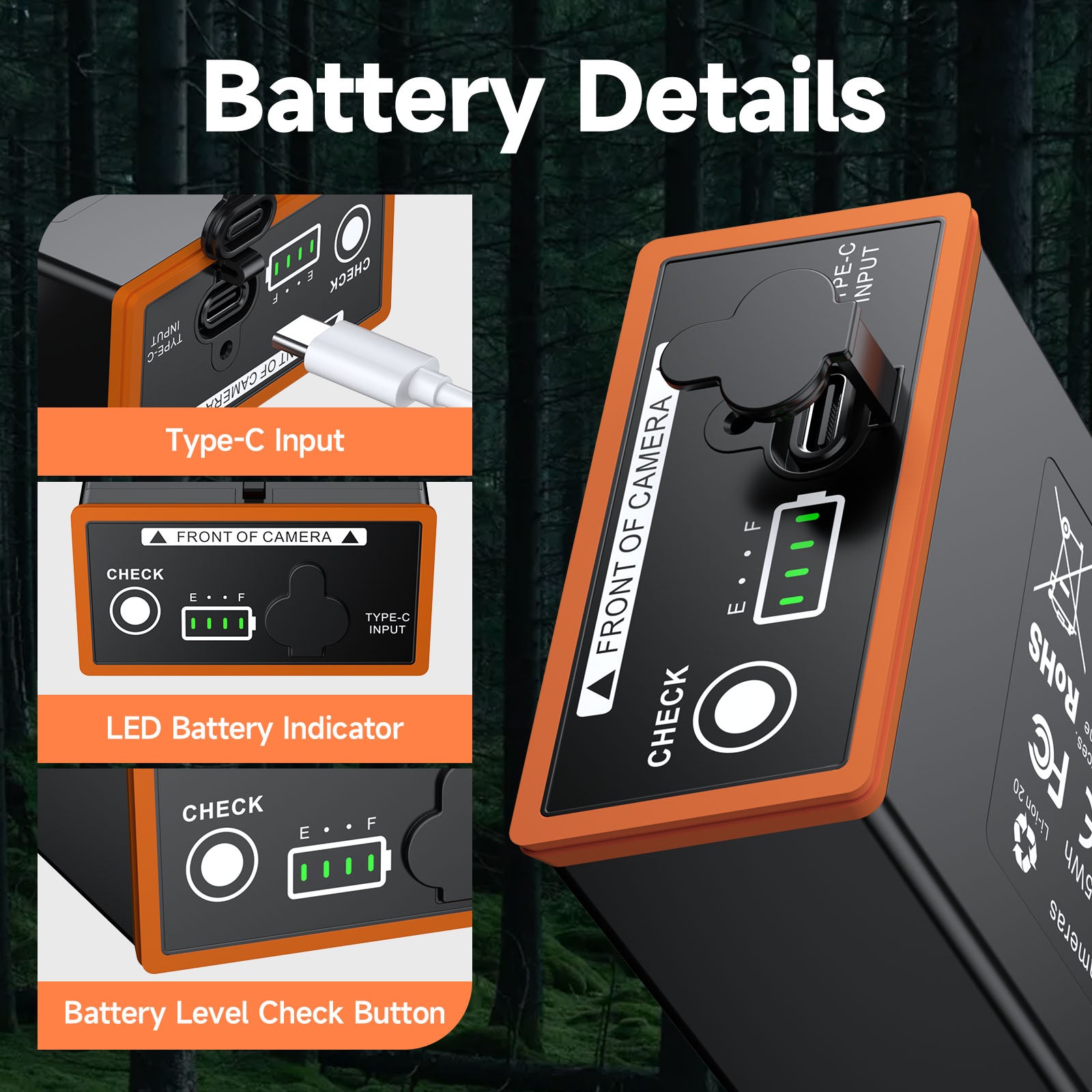 Moultrie Edge Trail Camera Rechargeable Battery 2-Pack – 5000mAh, Replaces 16 AA Batteries, Extreme Weather Rated