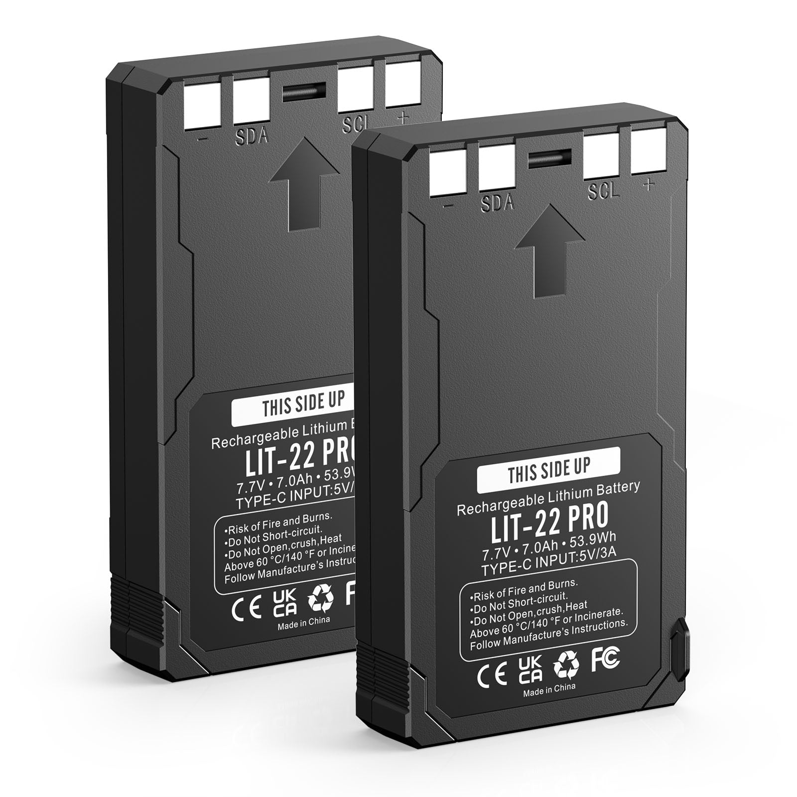 2-Pack 7000mAh Rechargeable Battery Pack for SPYPOINT LIT-22 Trail Cameras, USB-C Charging