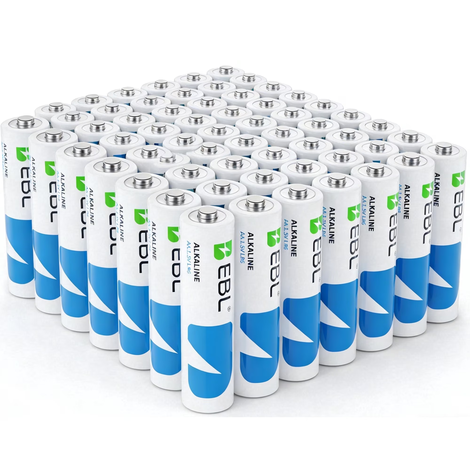 EBL Alkaline AA Batteries (48 Pack), 10 Years Shelf Life 1.5V Ultra High Capacity High Power Long-Lasting Double a Alkaline Batteries