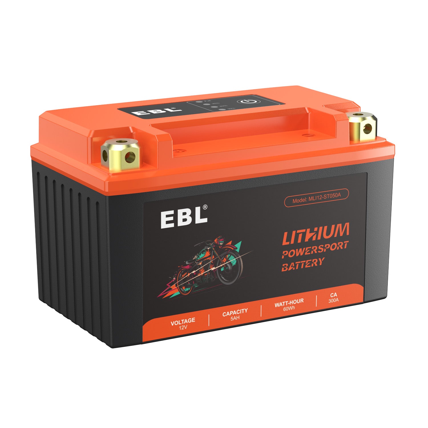 EBL Motorcycle Battery Lithium YTZ12S-BS / YTZ14S-BS LiFePO4 12V 5Ah 300A Powersports Battery, YTZ10S-BS Y for ATV, UTV, Jet Ski