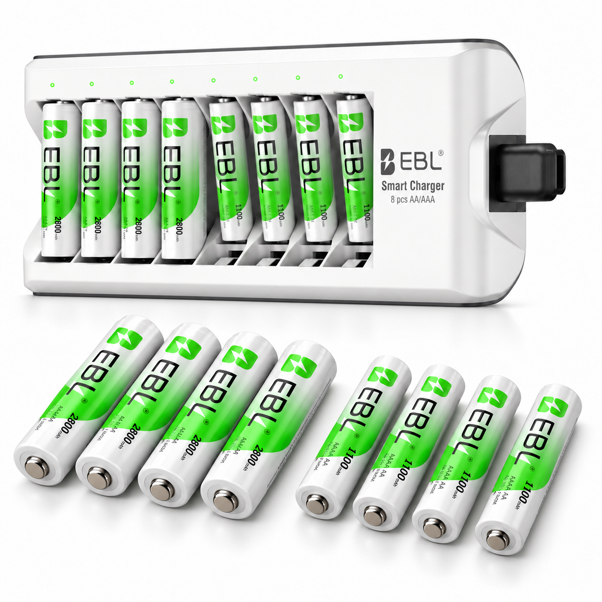 👻 Boo! EBL AA & AAA Rechargeable Batteries with 8-Slot Charger for Game Controllers, Toys & Remote Controls