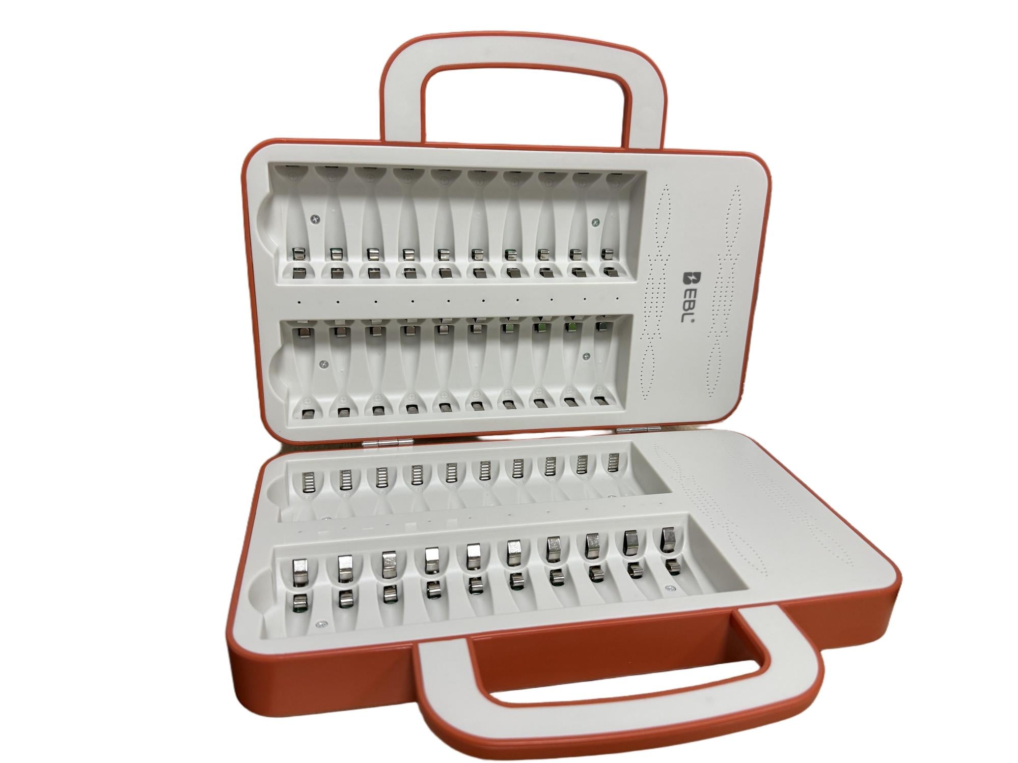 EBL 40 Slot Battery Charger Box For AA AAA Ni-MH Ni-CD Rechargeable Batteries