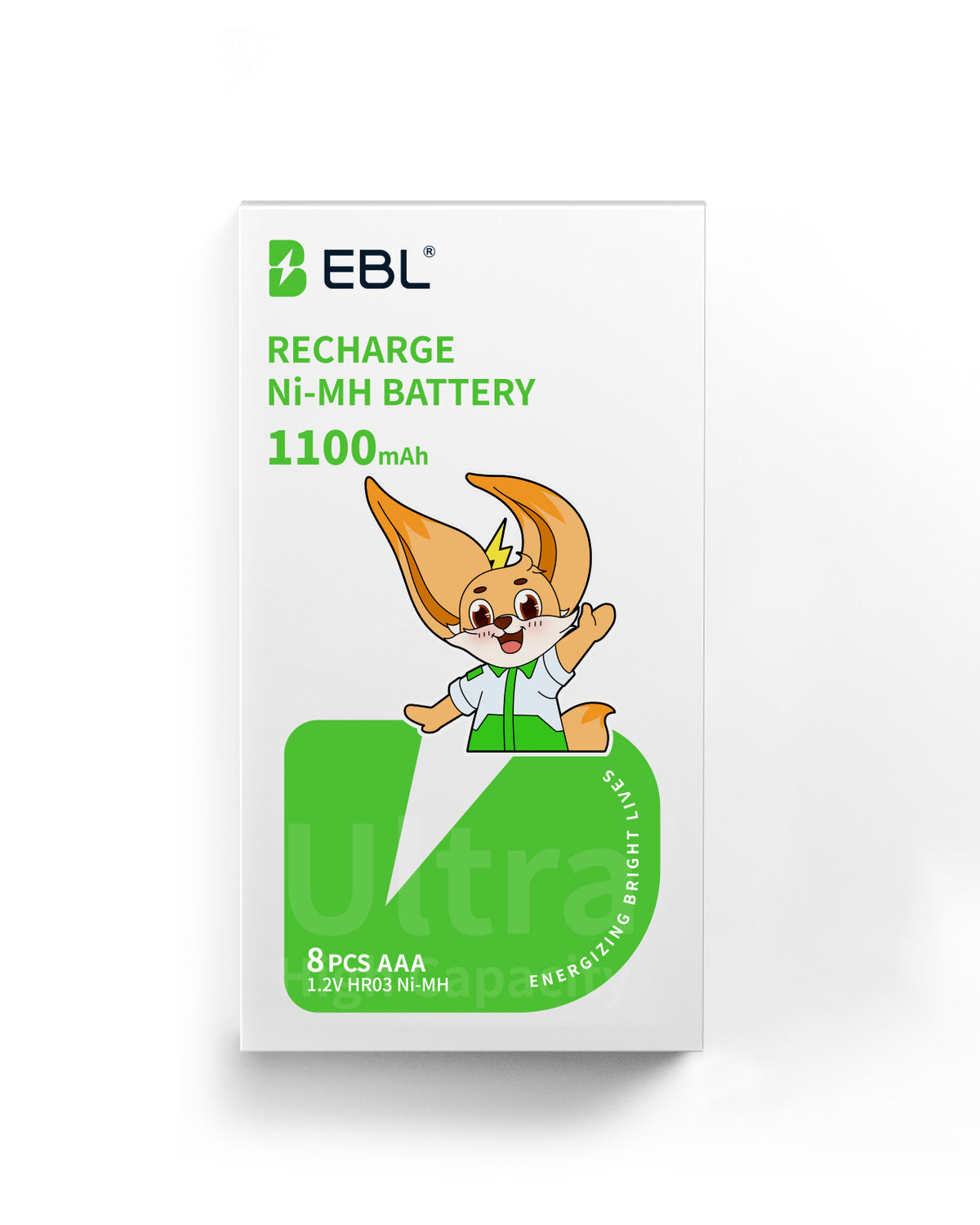 EBL 単4電池 充電式 1100mAh 8個パック