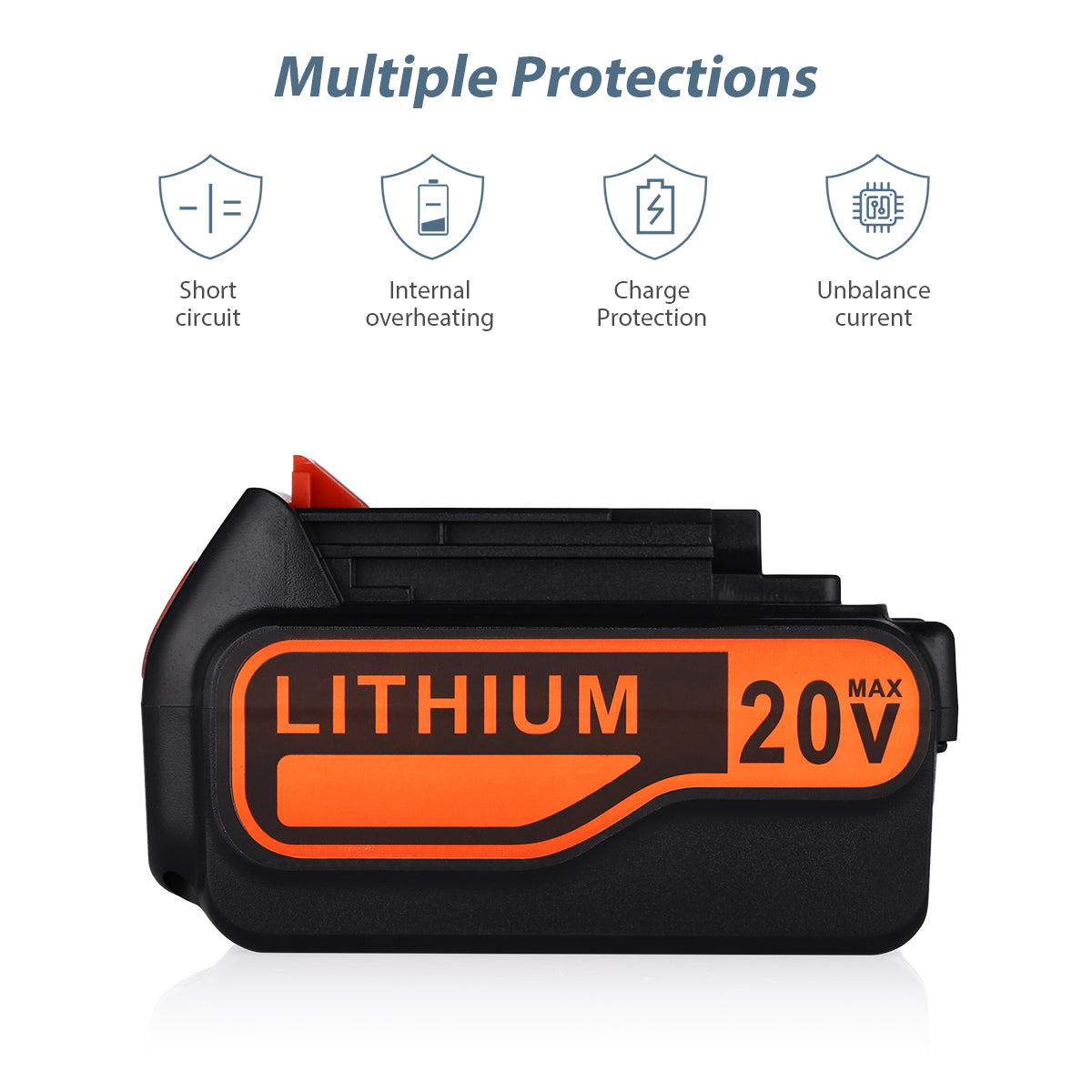 4.0Ah 20V Replacement Battery for BLACK+DECKER Cordless Tools – Rechargeable Li-ion Battery Pack