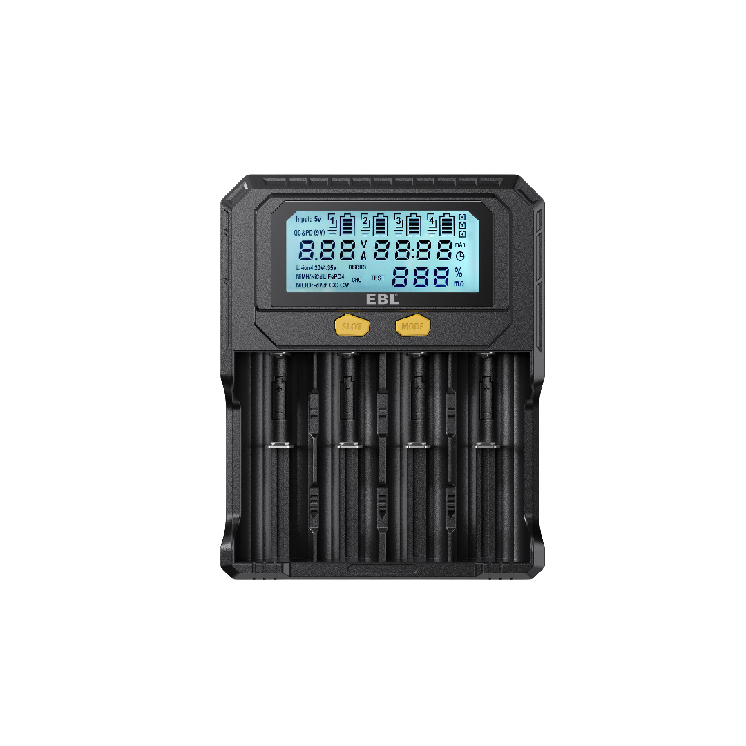 EBL 18650 Lithium Battery Charger with Discharge & Testing Functions
