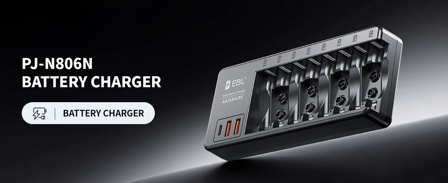 EBL AA AAA 9V Individual Battery Charger
