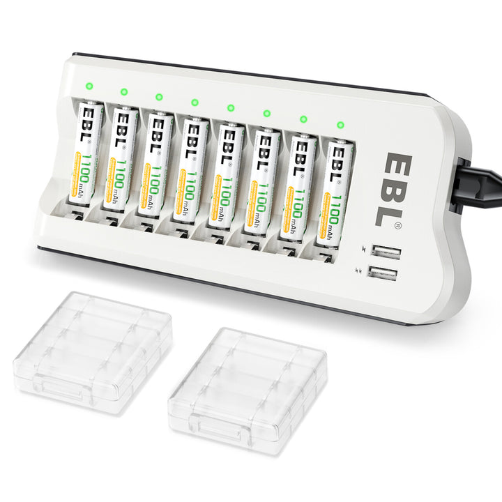 EBL 808U Battery Charger with AA/AAA Ni-MH Rechargeable Batteries