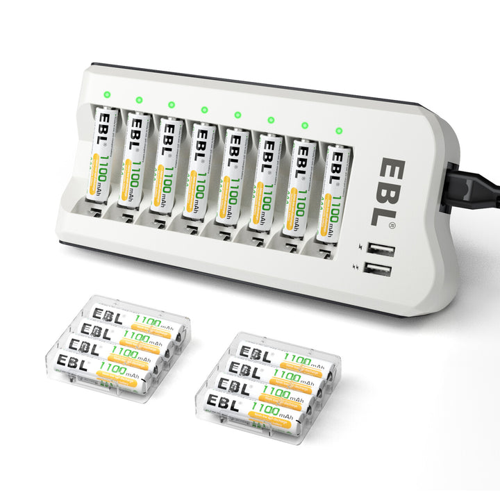 EBL 808U Battery Charger with AA/AAA Ni-MH Rechargeable Batteries
