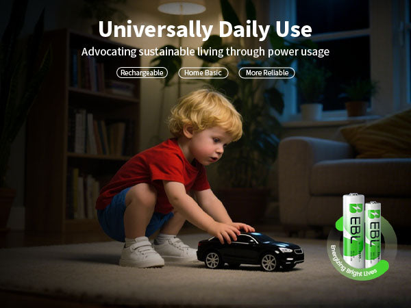 EBL 10 Pack AA 2800mAh and AAA 1100mAh Rechargeable Batteries Combo