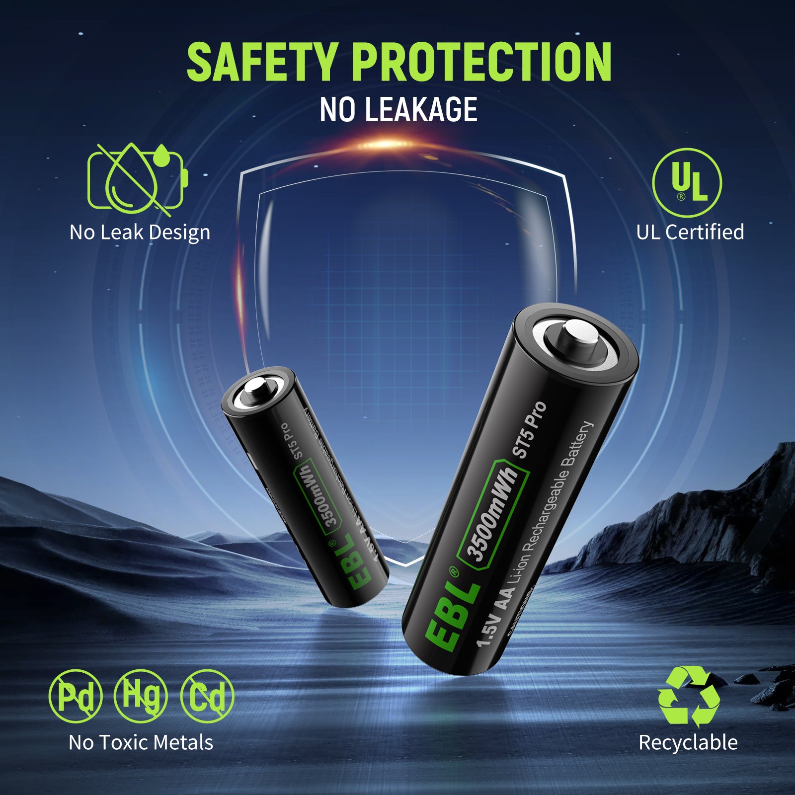 EBL 1.5V rechargeable lithium batteries for blink camera