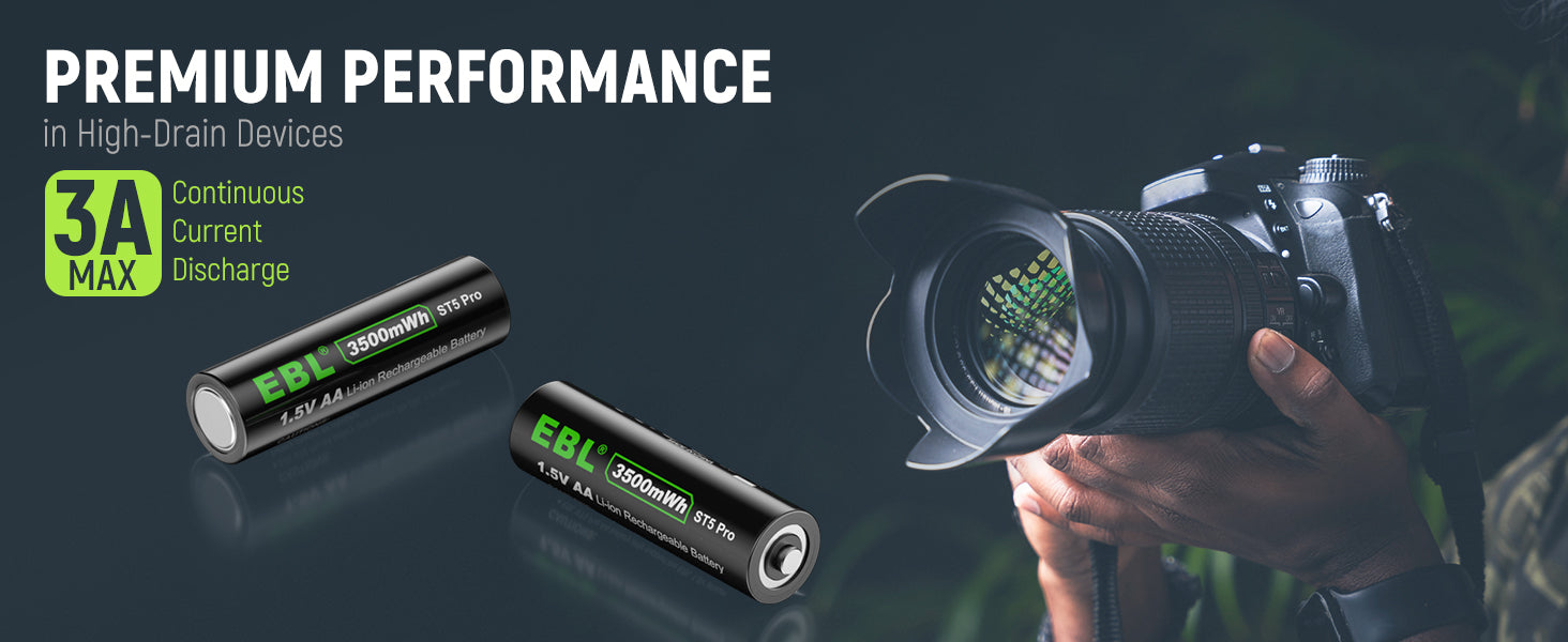 EBL 1.5V Rechargeable AA Lithium Batteries