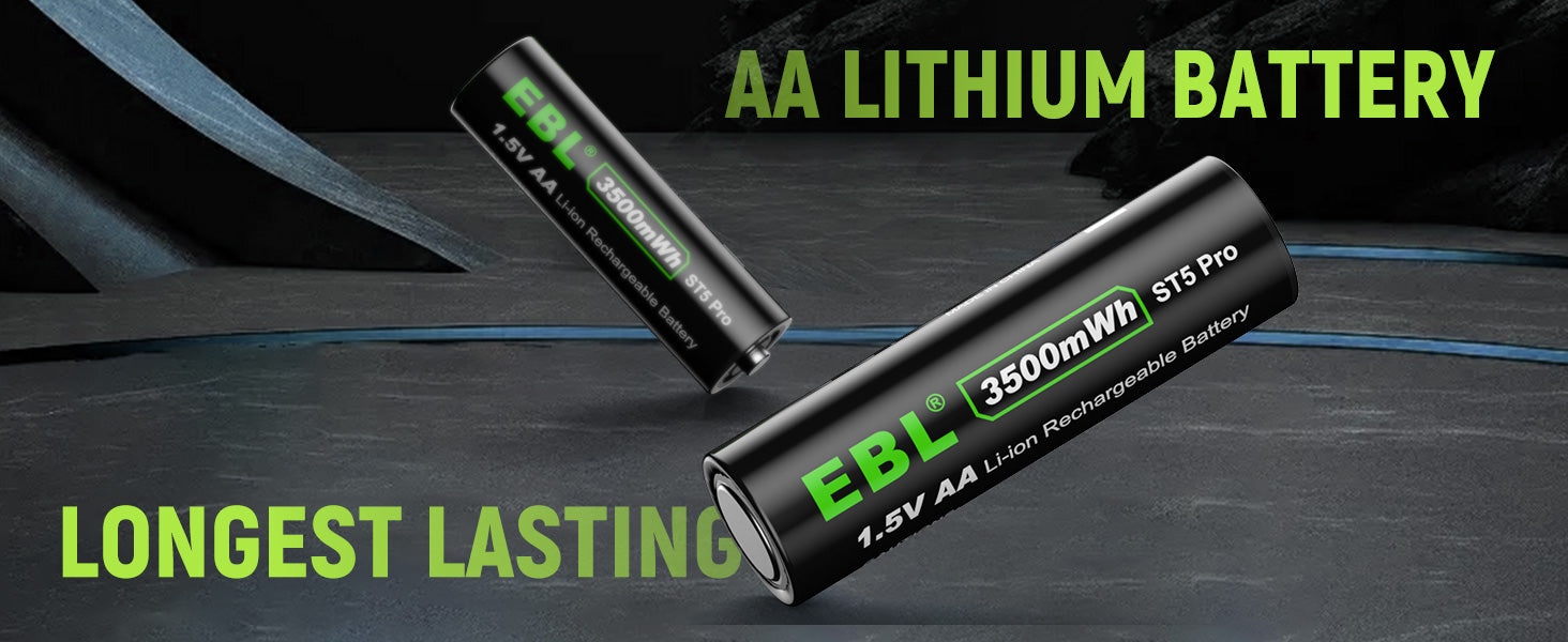 EBL 1.5V Rechargeable AA Lithium Batteries