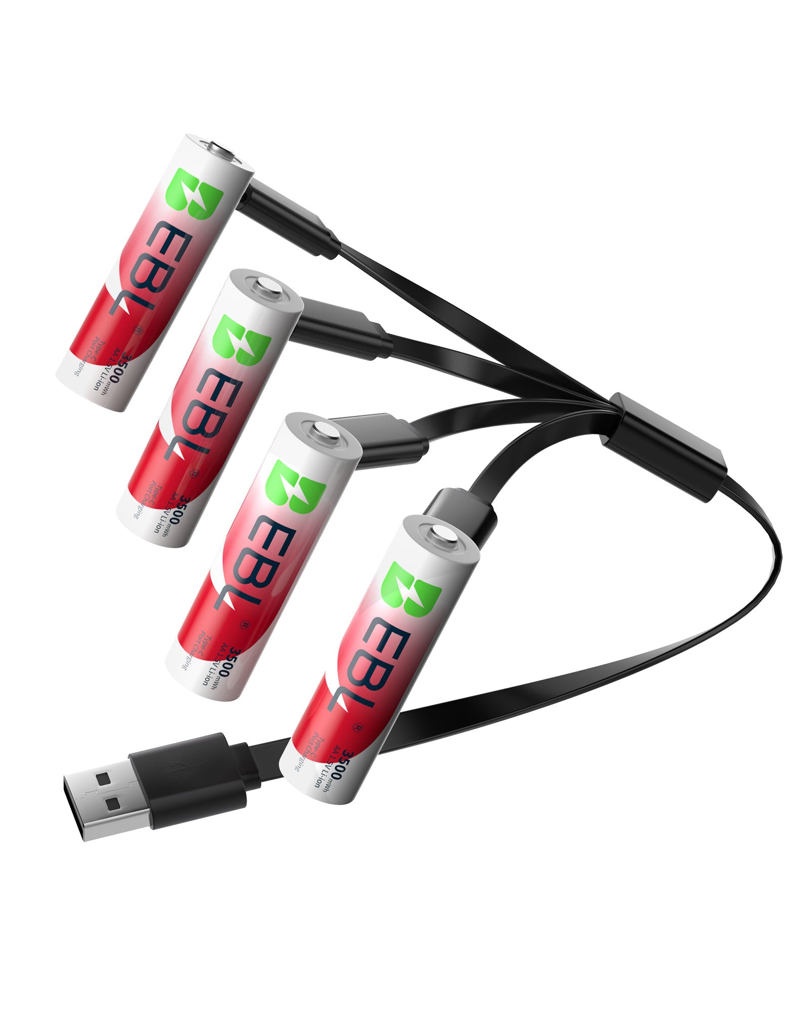 EBL Rechargeable Lithium AA Batteries 3500mWh (4 Pack) with USB-C Charging Cable, Fast Charging AA Batteries for Blink Camera, Xbox Controller, Smart Lock, Flashlight, Toys & High-Drain Devices