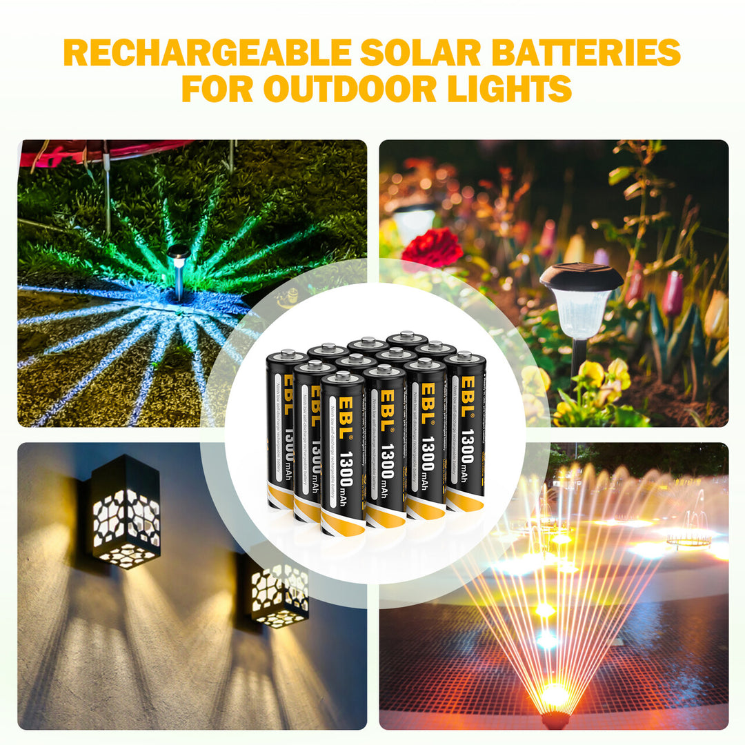 EBL AA Rechargeable Batteries for Solar Lights