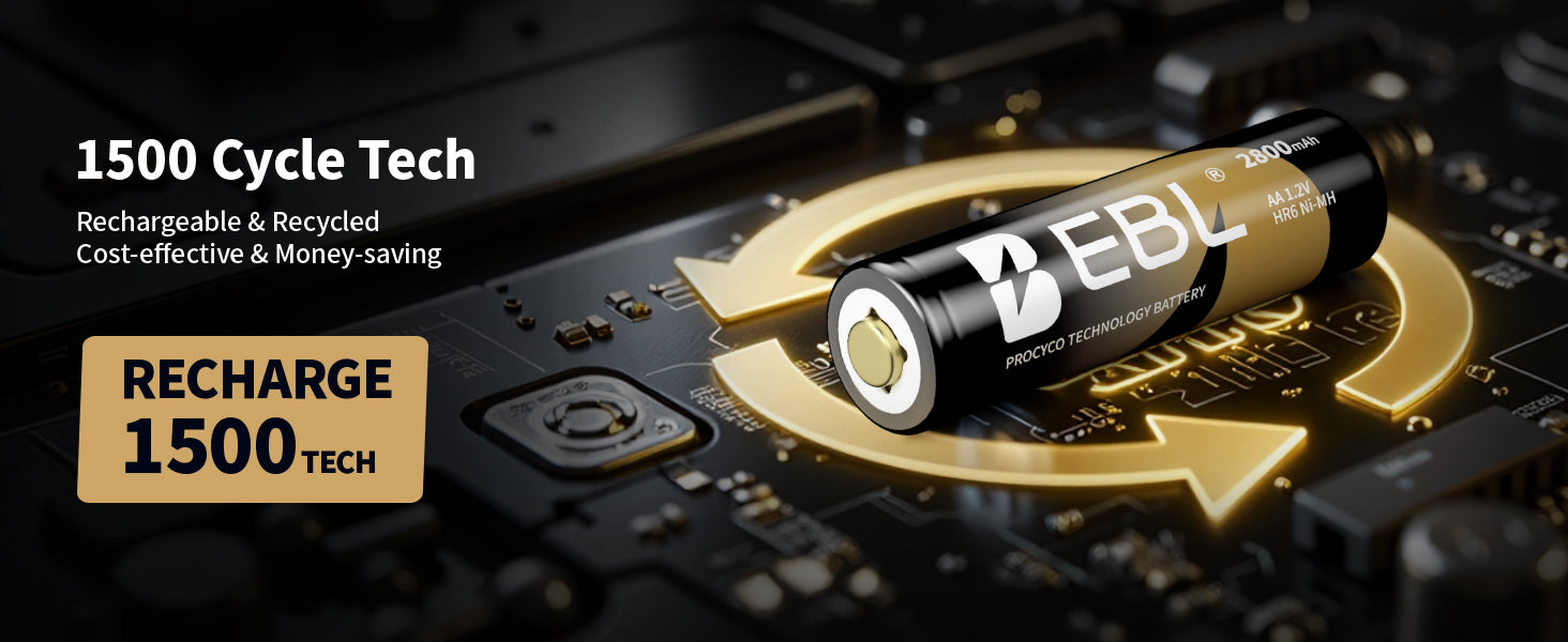EBL Gold Pro Rechargeable AA Batteries 2800mAh