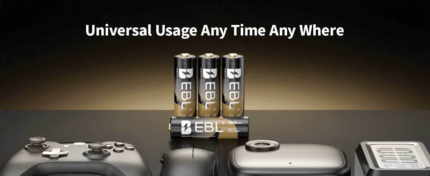 EBL Gold Pro Rechargeable AA Batteries 2800mAh