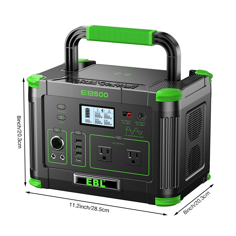 EBL 500W Portable Power Station with Dual 110V AC Outlets
