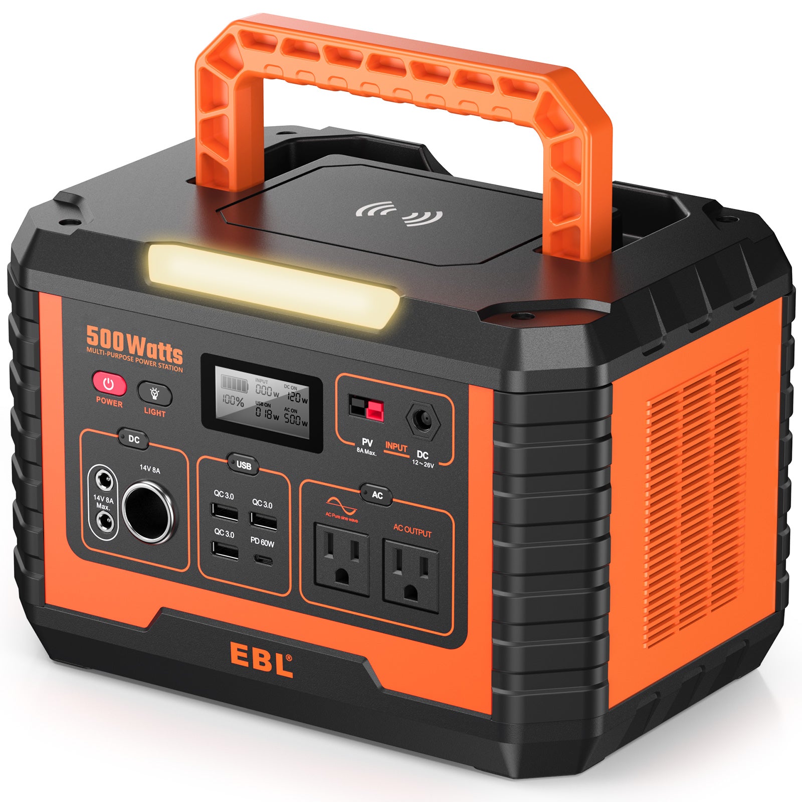 EBL Portable Power Station 500W for Outdoors Camping Travel Home Emergency Use