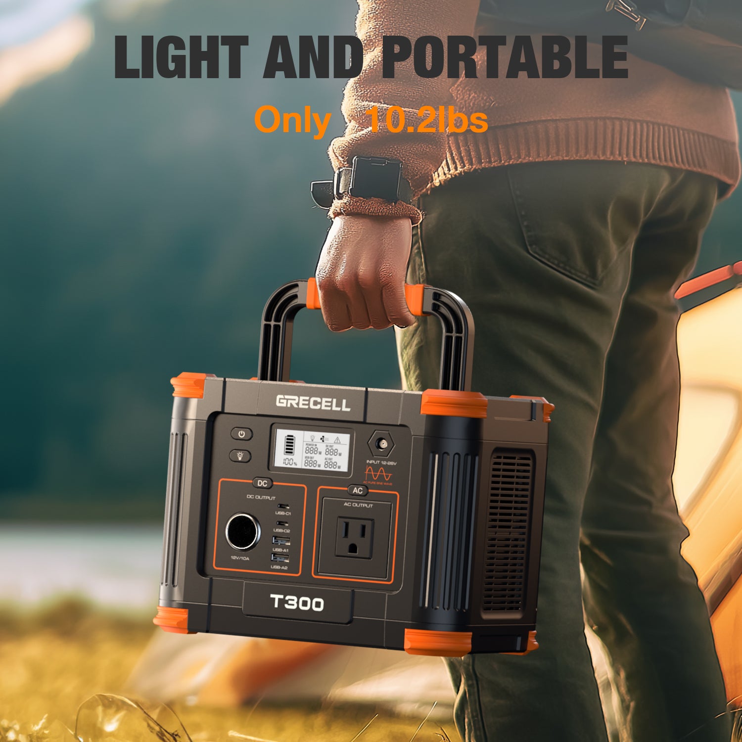 300W Portable Power Station 230.88Wh – Solar Generator with 60W USB-C PD, 110V AC Outlet for Camping, RV, Travel & Home Backup