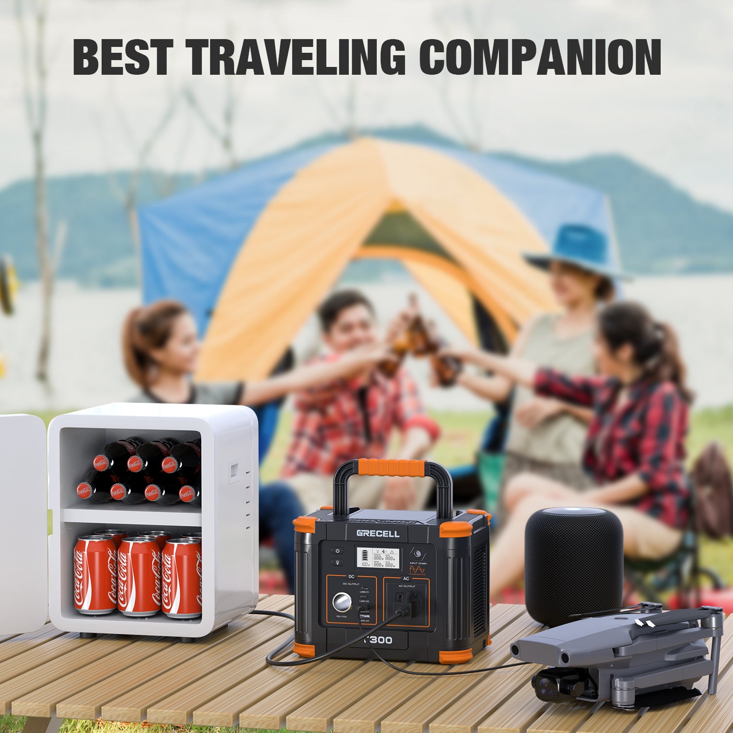Portable Power Station 300W, 230.88Wh Lithium-Ion Battery Generator with 60W USB-C PD, 110V AC Outlet for Camping, Van Life, Road Trips, RV & Emergency Backup