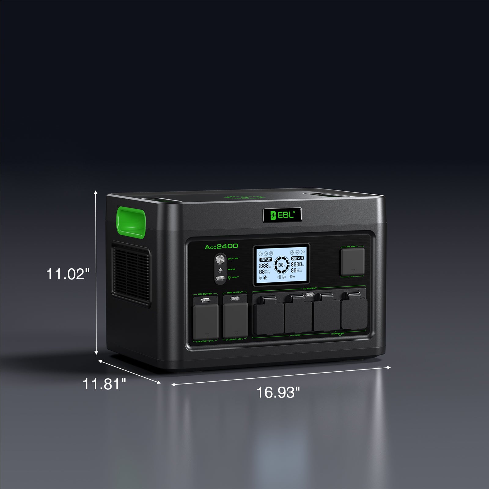 EBL 2400W Portable Power Station LiFePO4 Battery,1843.2Wh Solar Generator,Home Battery Backup,12 Outlets(2400W AC Outlets), USB-C PD 100W,2Hrs Quick Charge,Home Emergency, RV Trip