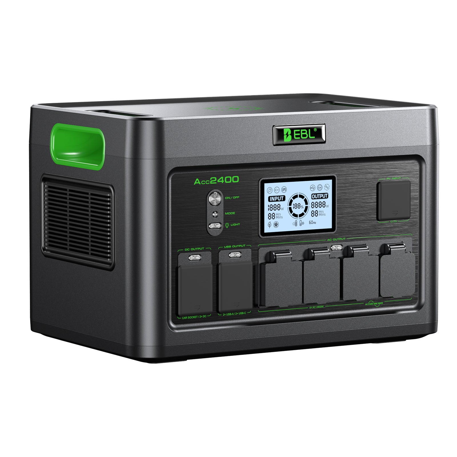 Central eléctrica portátil EBL 2400W