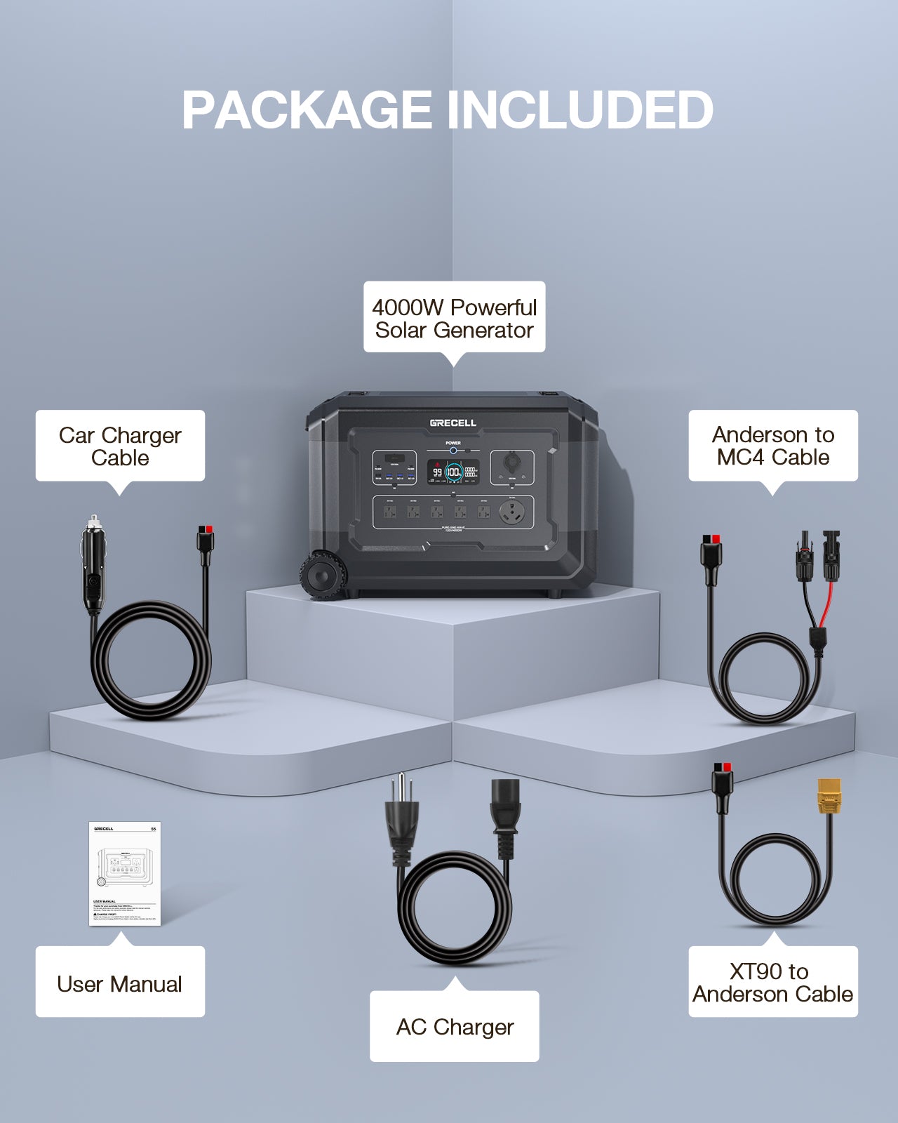 5040Wh Expansion Battery for 4000W Portable Power Station, LiFePO4 Solar Generator Battery Pack