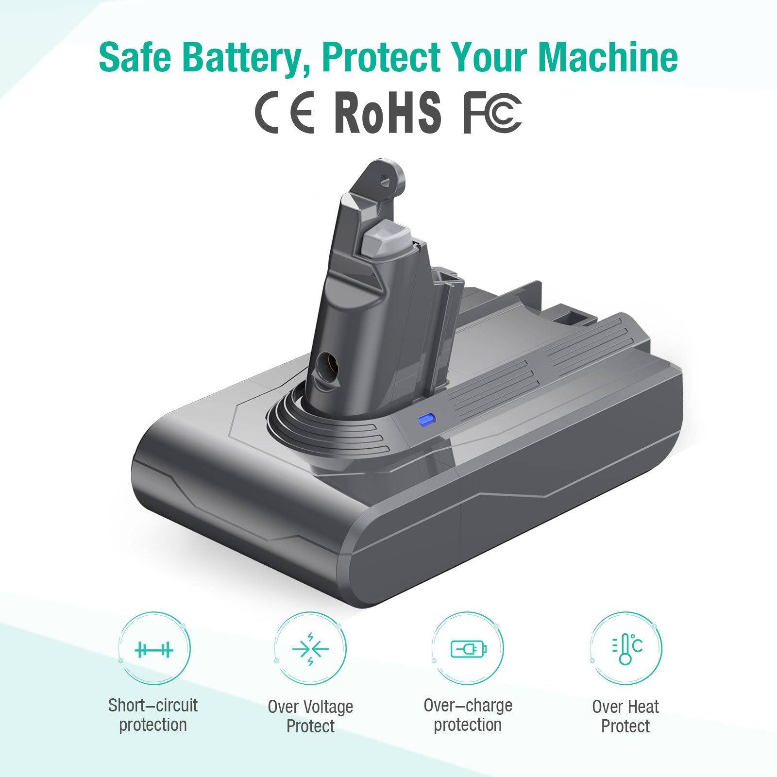 V6 Replacement Battery 21.6V 4.0Ah 