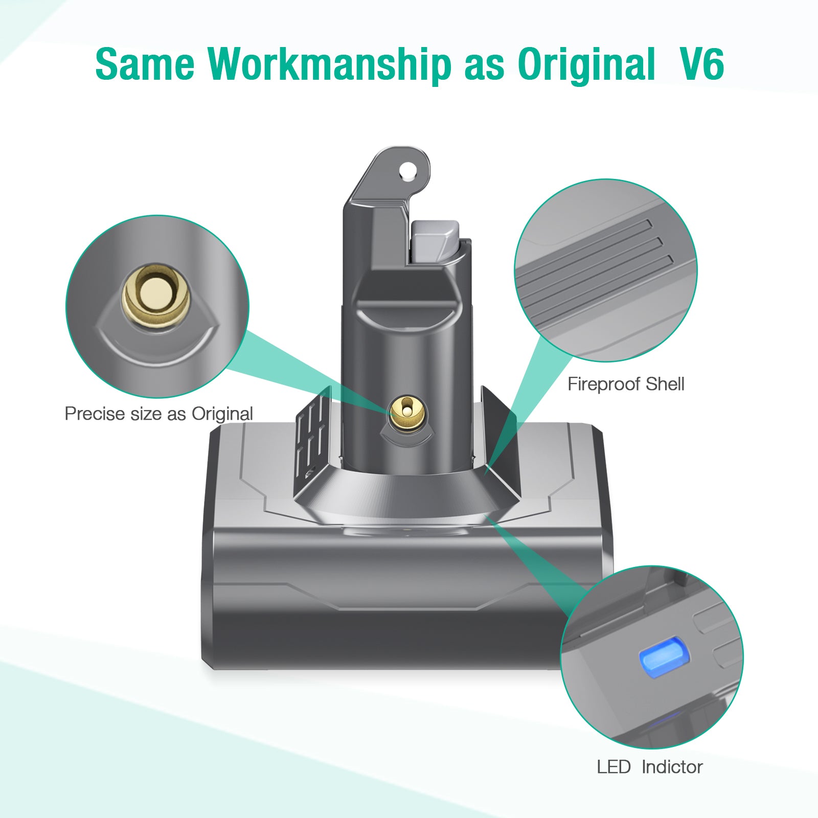 V6 Replacement Battery 21.6V 4.0Ah 