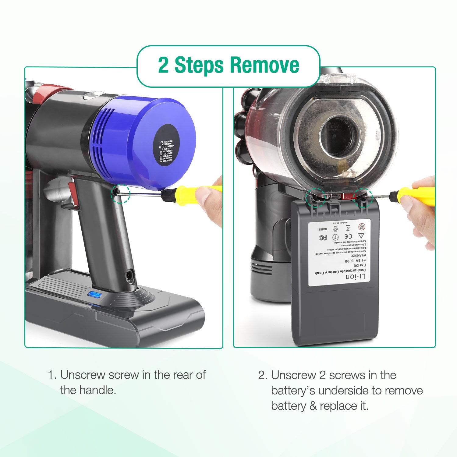 5000mAh Replacement Battery for Dyson V8