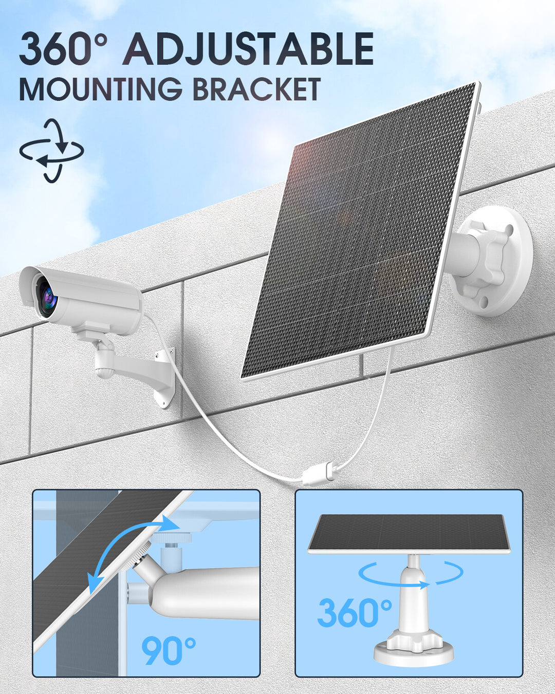 EBL Solar Panel for Security Camera
