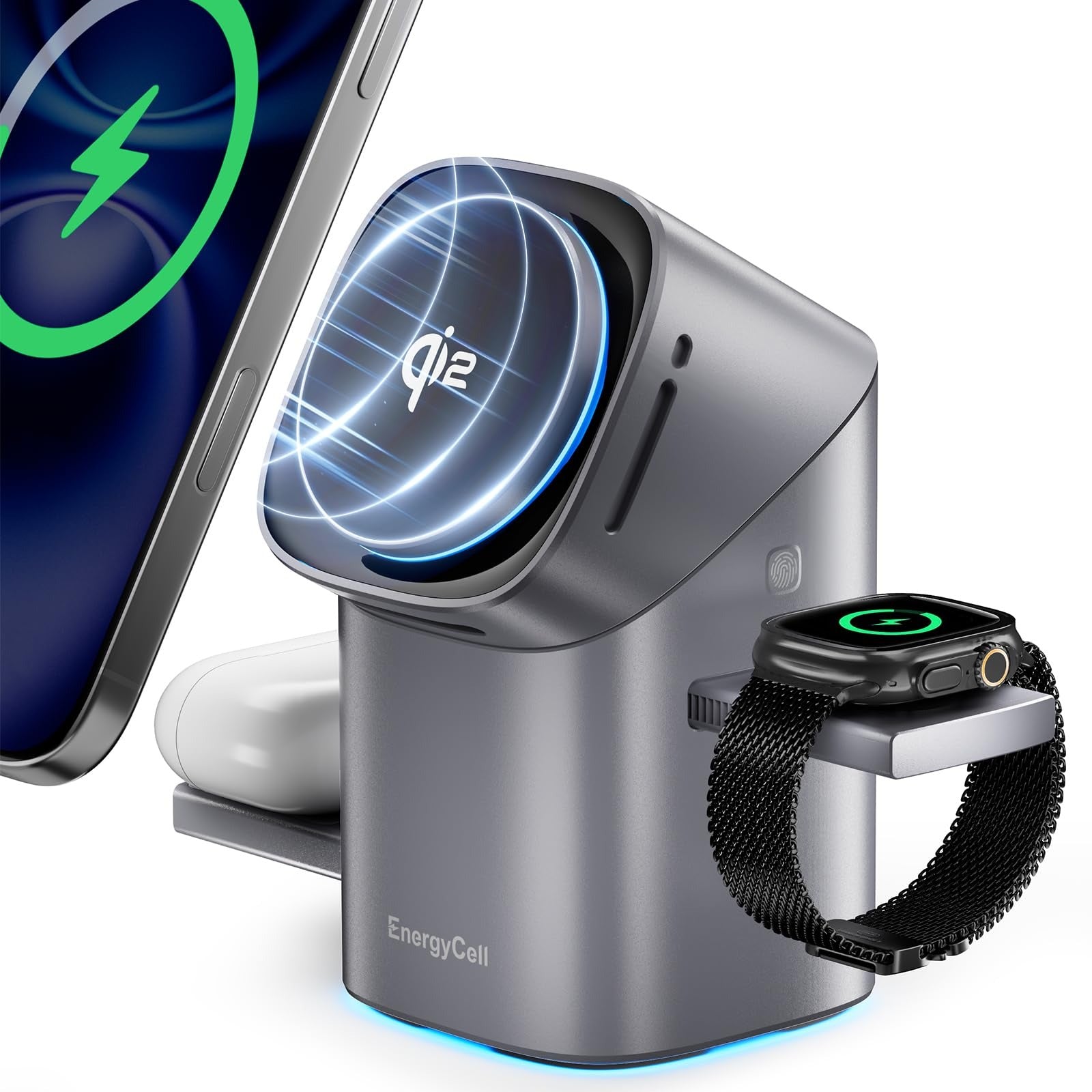 Qi2 3 in 1  2X Faster 15W Rotating Wireless Charger for Apple Devices