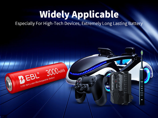 EBL AA Rechargeable Li-ion Battery 1.5V 3000mWh