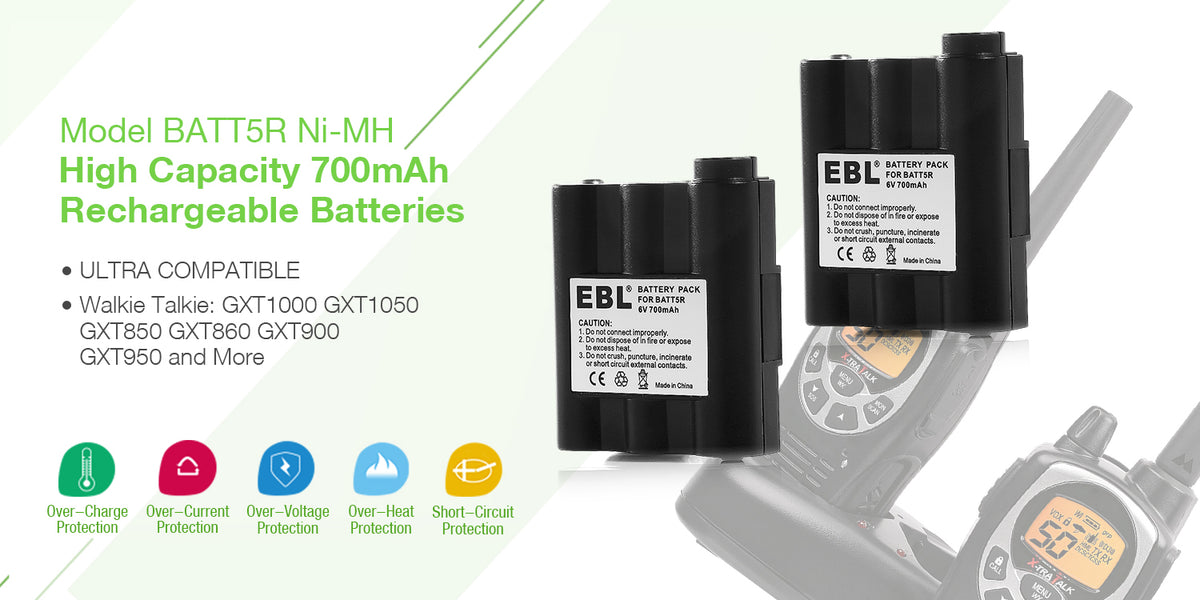 Kastar 1000mAh NiMH Battery For Midland BATT5R Two-Way Radio - Replacement Pack