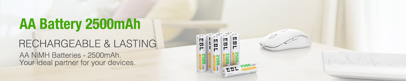 EBL AA Rechargeable Batteries Ni-MH 1.2V 2500mAh