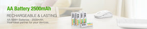 EBL AA Rechargeable Batteries Ni-MH 1.2V 2500mAh