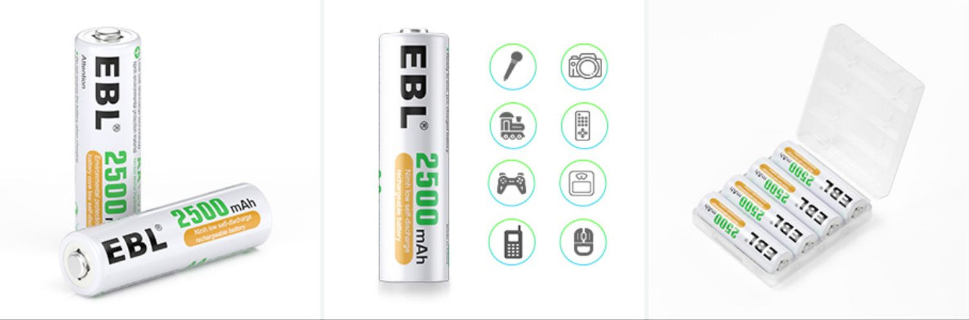 EBL AA Rechargeable Batteries Ni-MH 1.2V 2500mAh