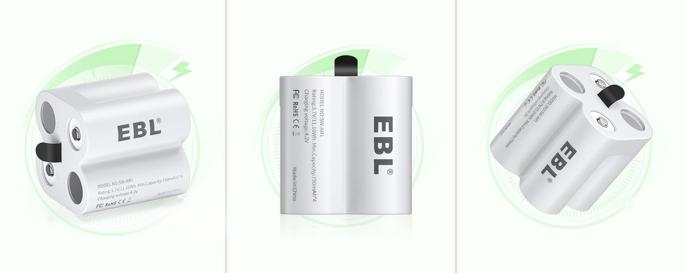 EBL CR123A Arlo Wireless Security Cameras Batteries 2 Packs and Battery Charger