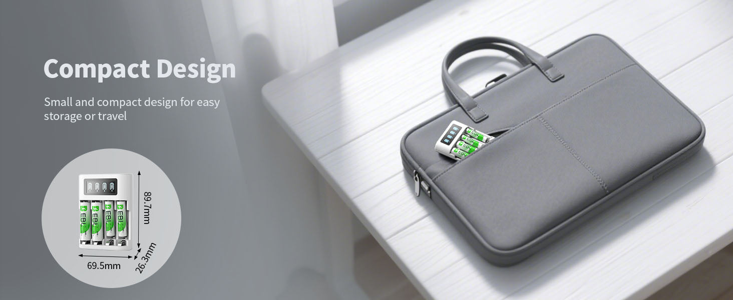 EBL AA AAA Rechargeable Batteries with FY-409 4-Bay Individual LCD Charger