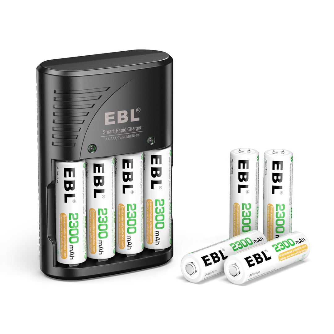 EBL 802 Smart Charger With AA 2300mAh Batteries Kit