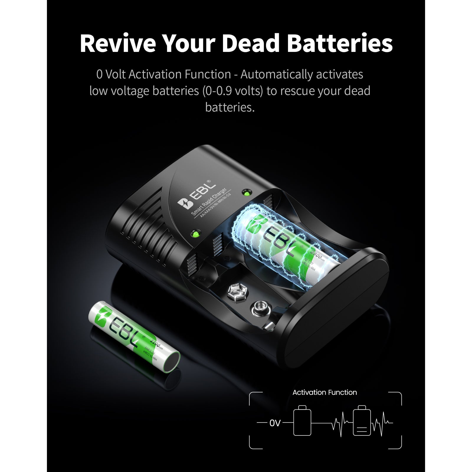 EBL 802 Smart Charger With AA AAA Rechargeable Batteries Kit