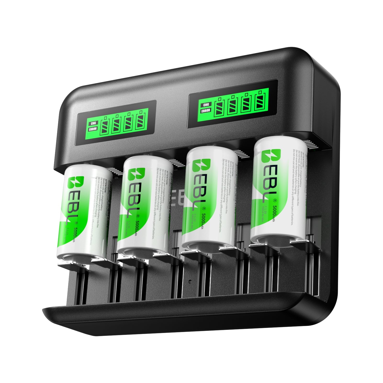 EBL C9008 LCD Battery Charger with C D Rechargeable Batteries